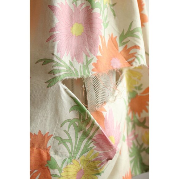 Vintage 1960s Skirt, Silk Full Circle Pastel Floral Pleated - Picture 6 of 10